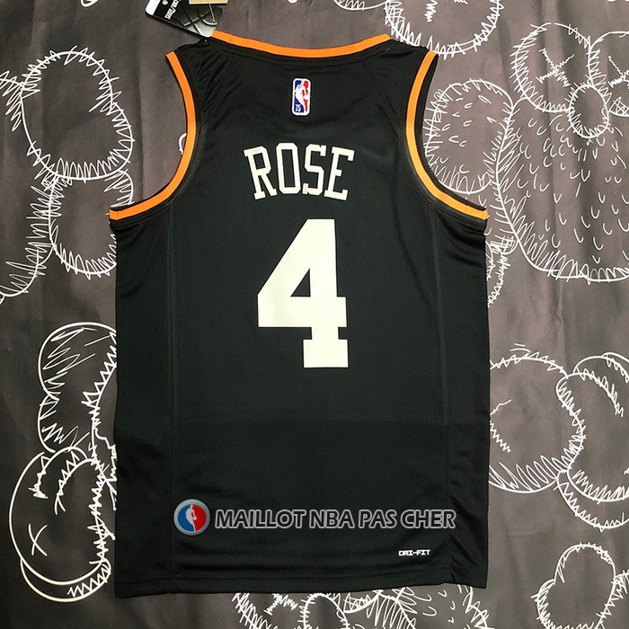 Maillot New York Knicks Derrick Rose NO 4 Select Series Noir